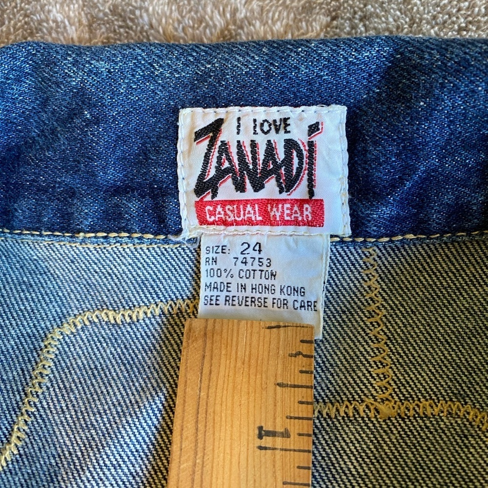 VINTAGE I Love Zana Di Patchwork  Denim Jacket Plus Size 24 Rare 90s Y2K - Picture 3 of 6